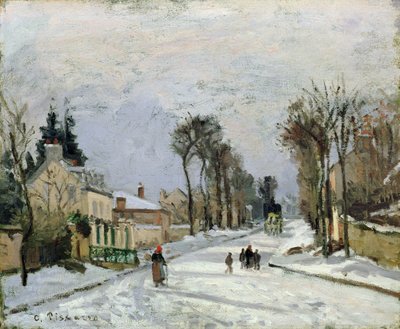 Die Straße von Versailles in Louveciennes, 1869 von Camille Jacob Pissarro